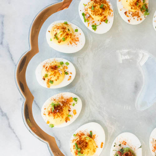 Annieglass Egg Plate with Deviled Eggs