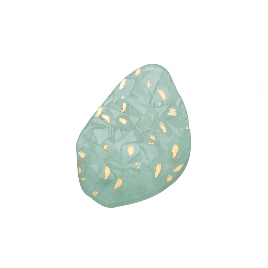 Cloud small shaped trivet with 24k gold flakes.