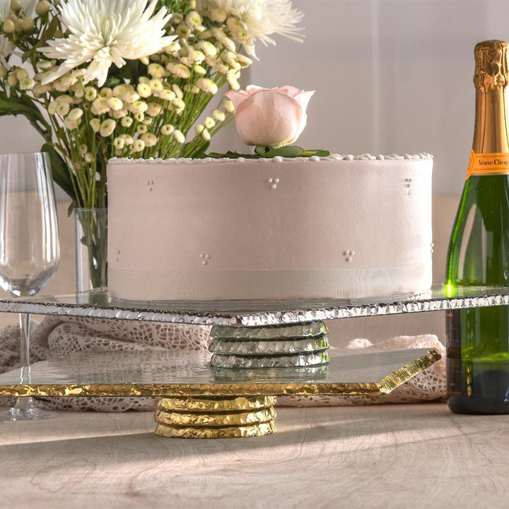 Annieglass Edgey glass cake stands