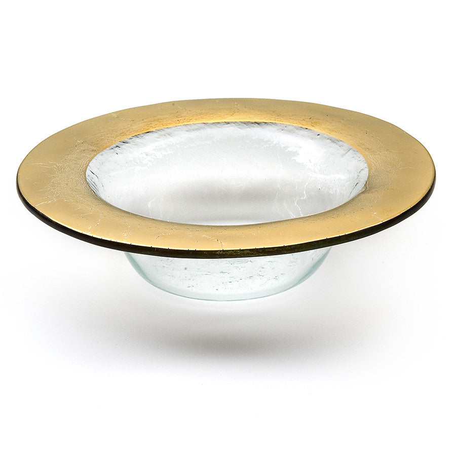 Roman antique wine coaster with a 24k gold band.