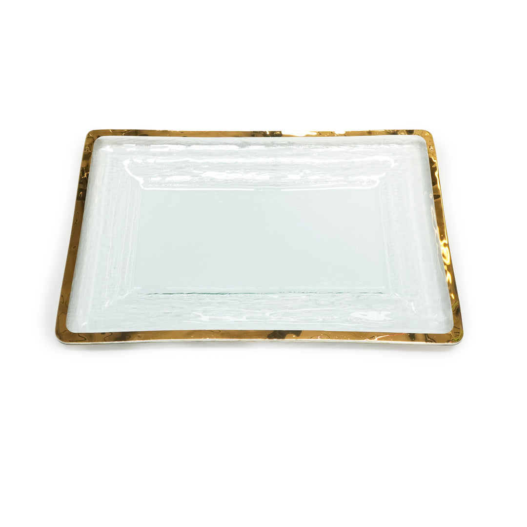 Roman antique buffet server with 24k gold rim.