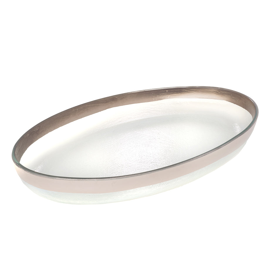 Mod Large oval platter with a platinum band.