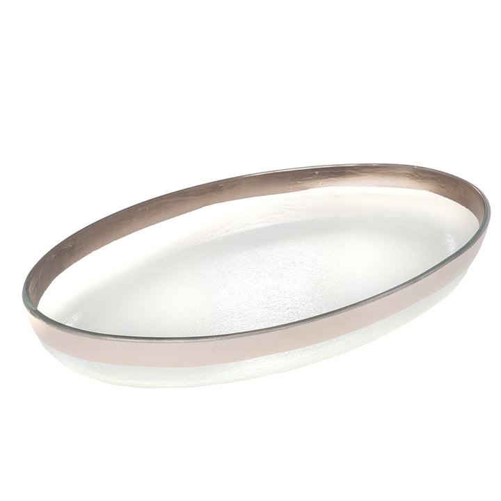 Mod Large oval platter with a platinum band.