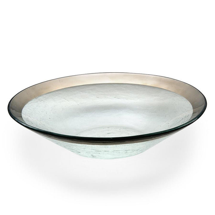 Roman antique Wok bowl with a platinum band on a white background.