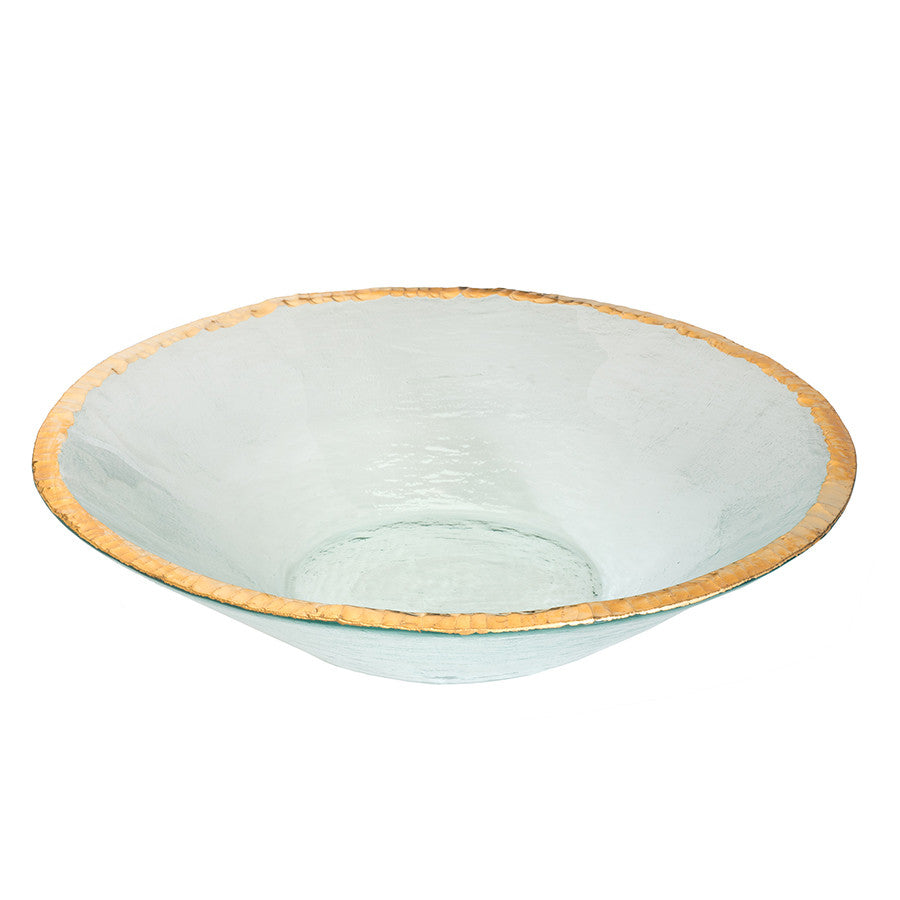 Annieglass Edgey glass bowl with 24k gold rim