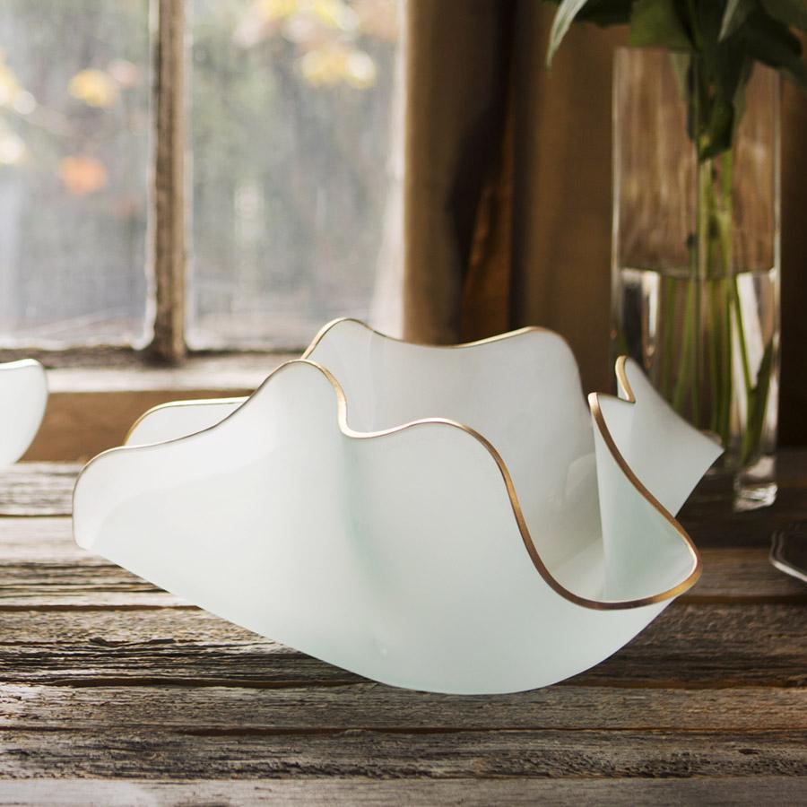 Handmade Frosted Glass Sculpture, Centerpiece