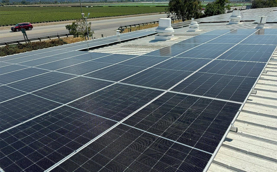 Solar Panels on the roof of Annieglass Factory