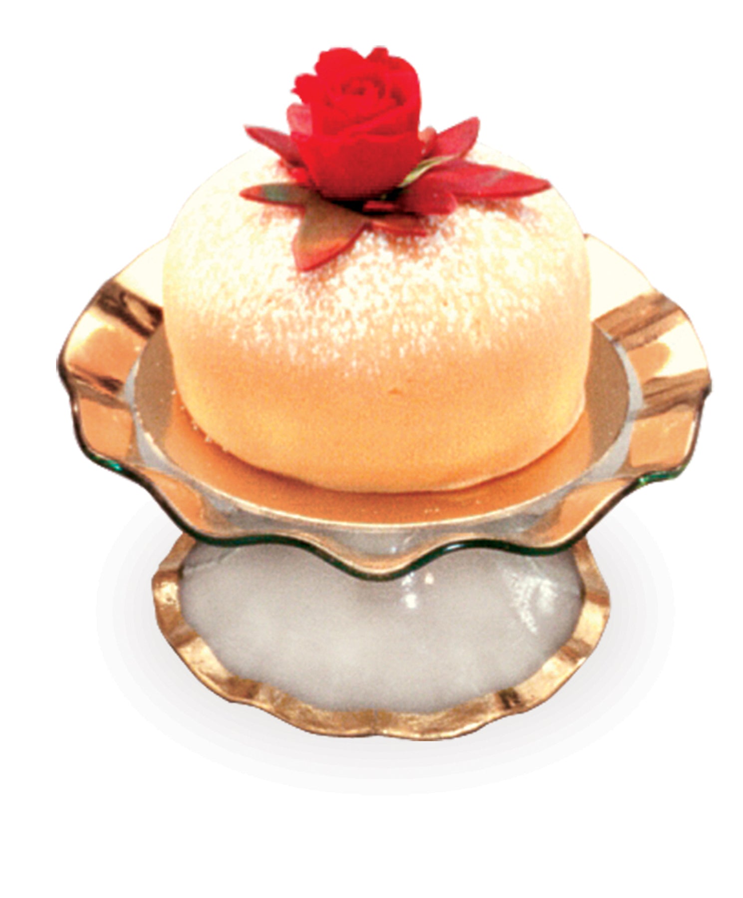 Glass Petit Four Stand, Gold Trim | Ruffle by Annieglass
