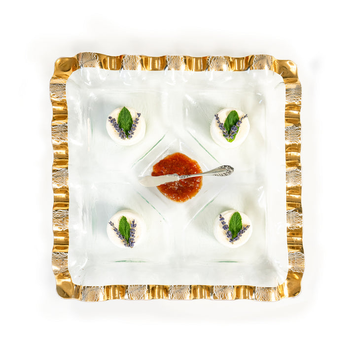 Ruffle Square Chip &amp; Dip with Sections