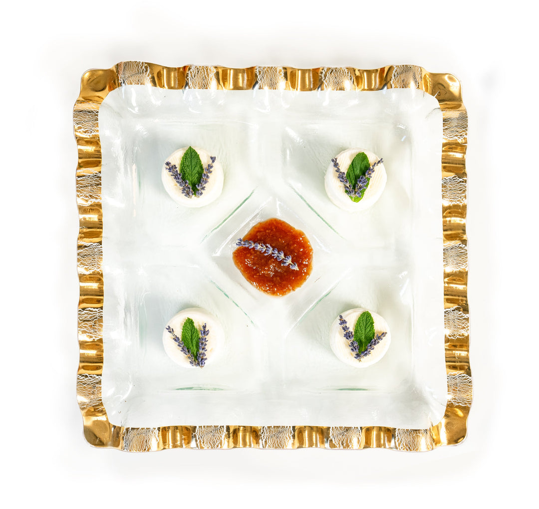 Ruffle Square Chip &amp; Dip with Sections