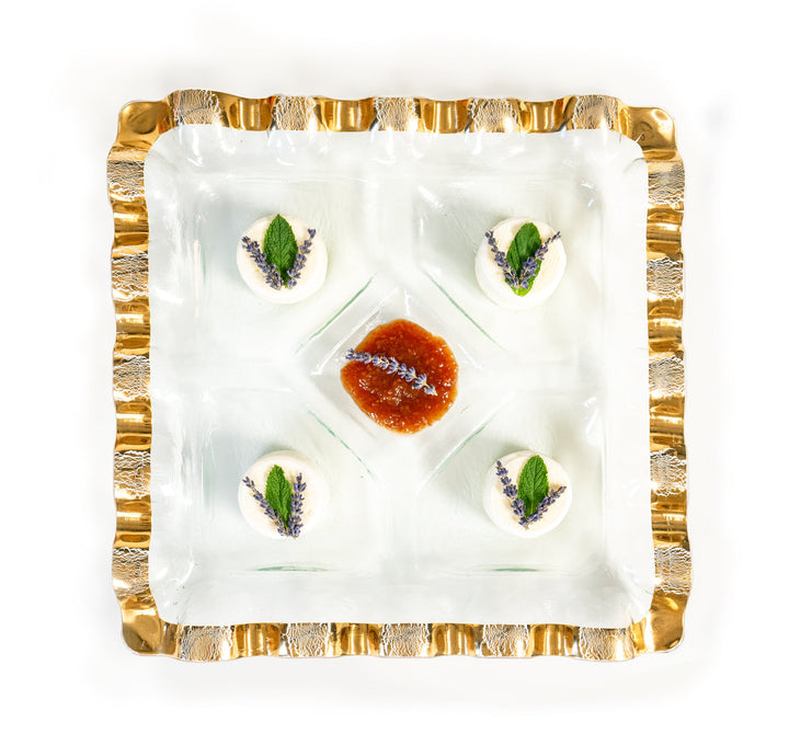 Ruffle Square Chip &amp; Dip with Sections