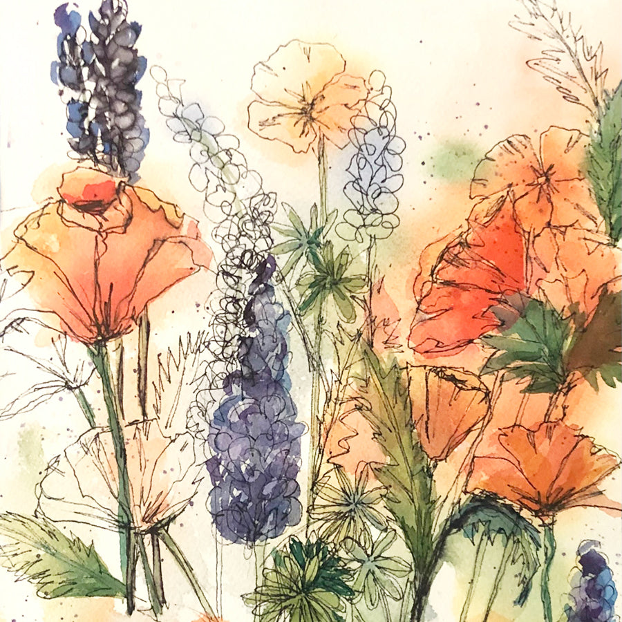 Wildflowers Watercolor and Ink Workshop, July 27