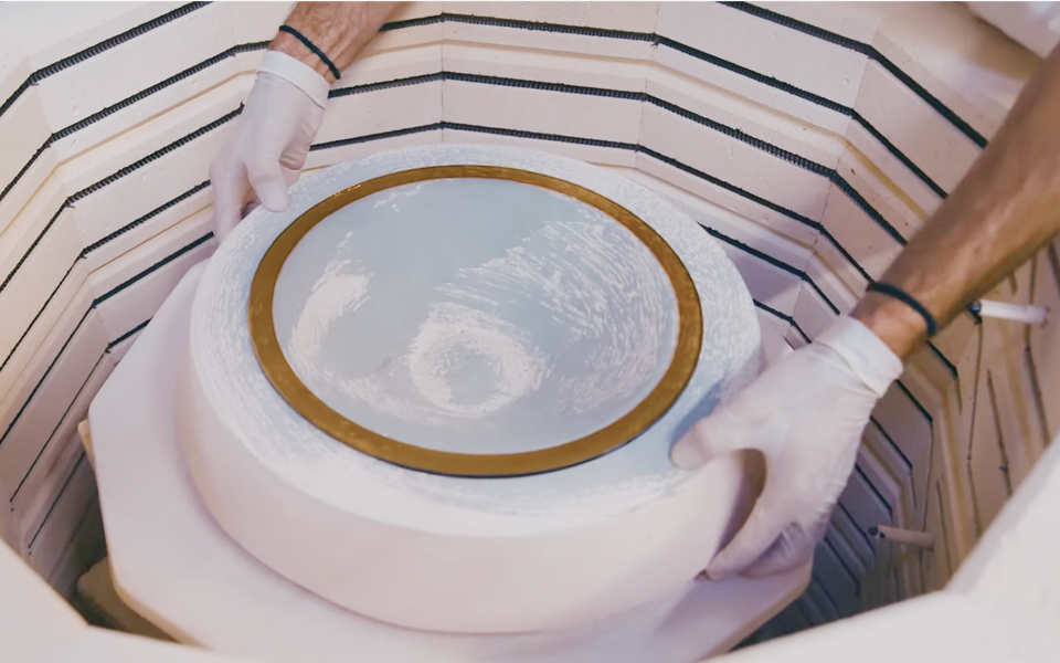 roman antique bowl in the kiln