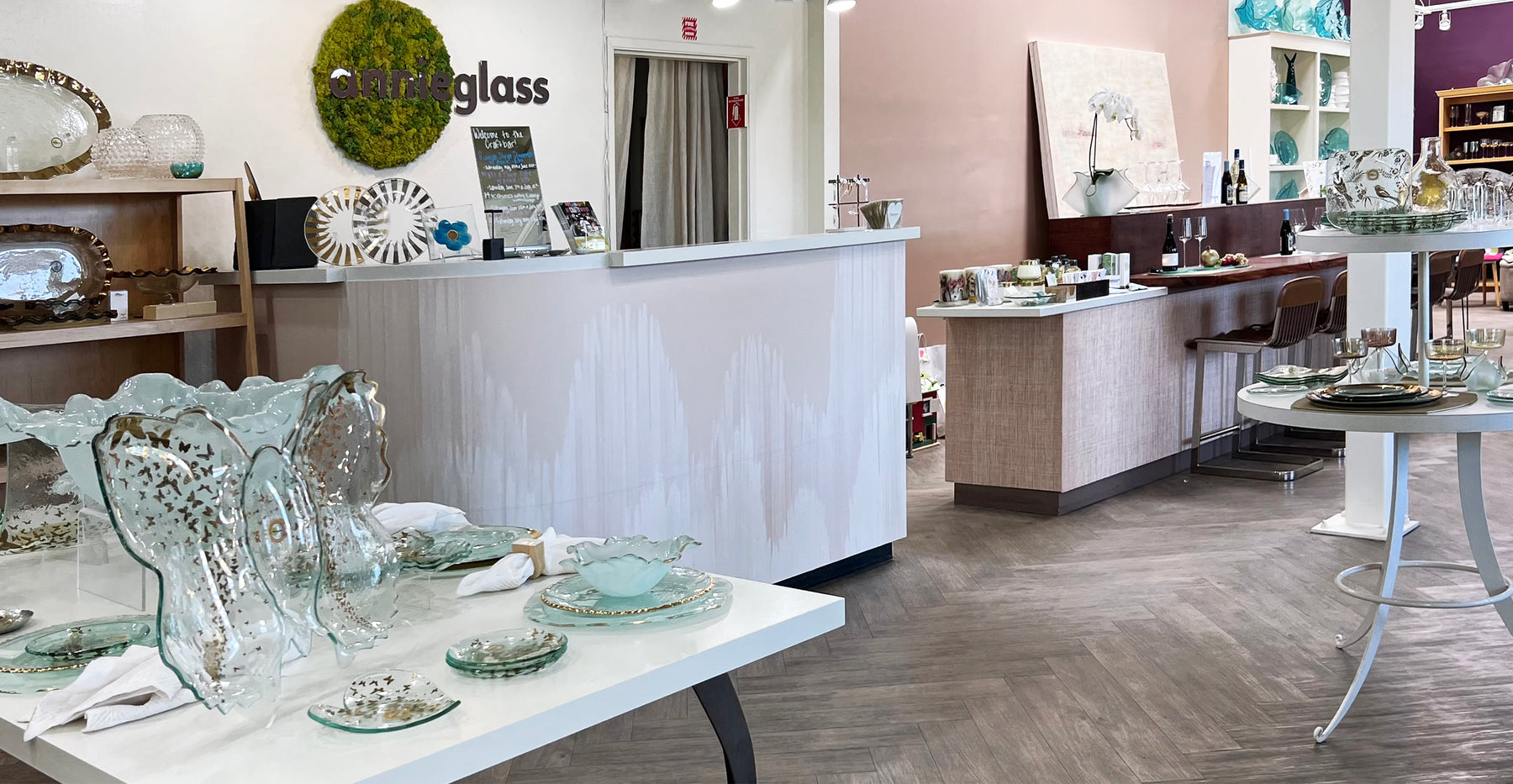 Interior of Annieglass Store in Watsonville, Calif