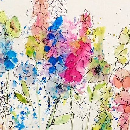 Watercolor painting of wildflowers