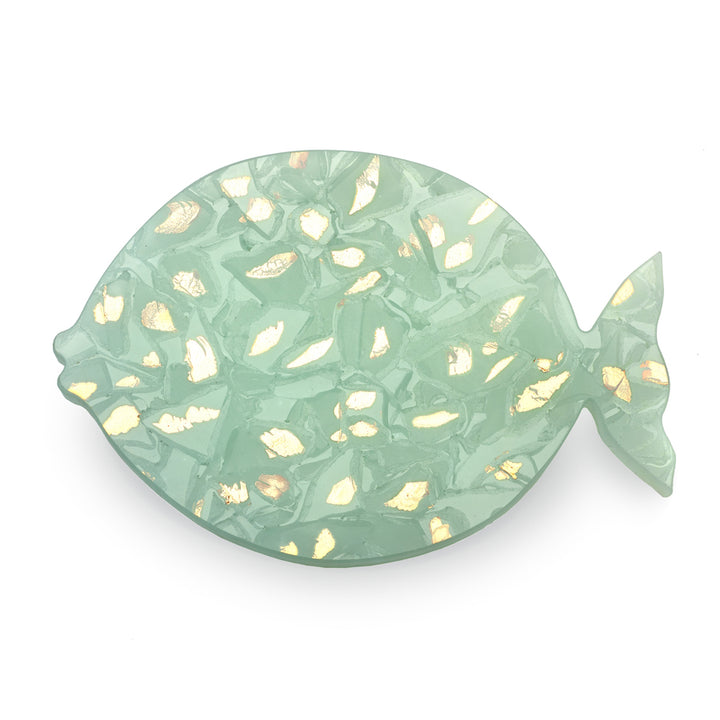 Glass fish shaped trivet for hot and cold