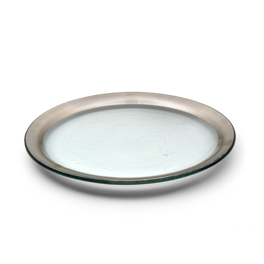 Glass Dinner Plates with 24k Platinum | Roman Antique by Annieglass