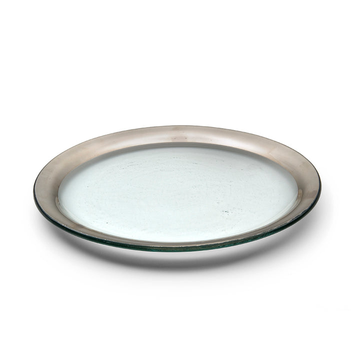 Glass Dinner Plates with 24k Platinum | Roman Antique by Annieglass