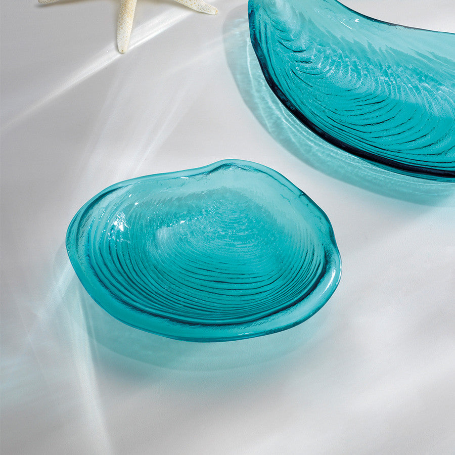 Artisan Handcrafted Glass Clam Shell Bowls | Ultramarine by Annieglass